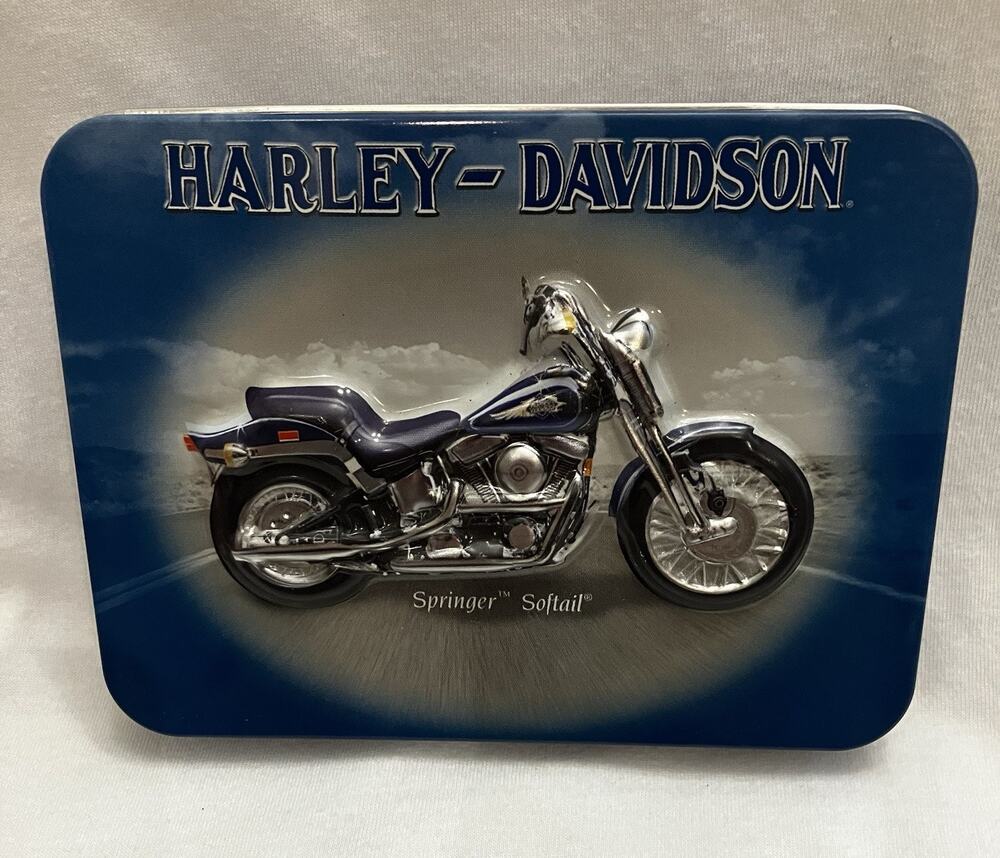 Harley-Davidson HOG Springer Motorcycle Collector Tin & 1 New Deck Cards H-D